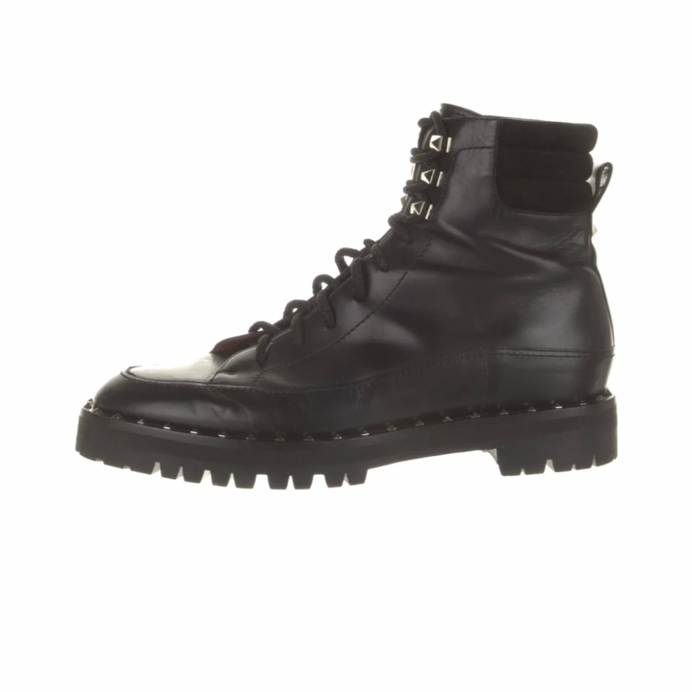 VALENTINO Rockstud Leather Combat Boots 💯 Authentic
